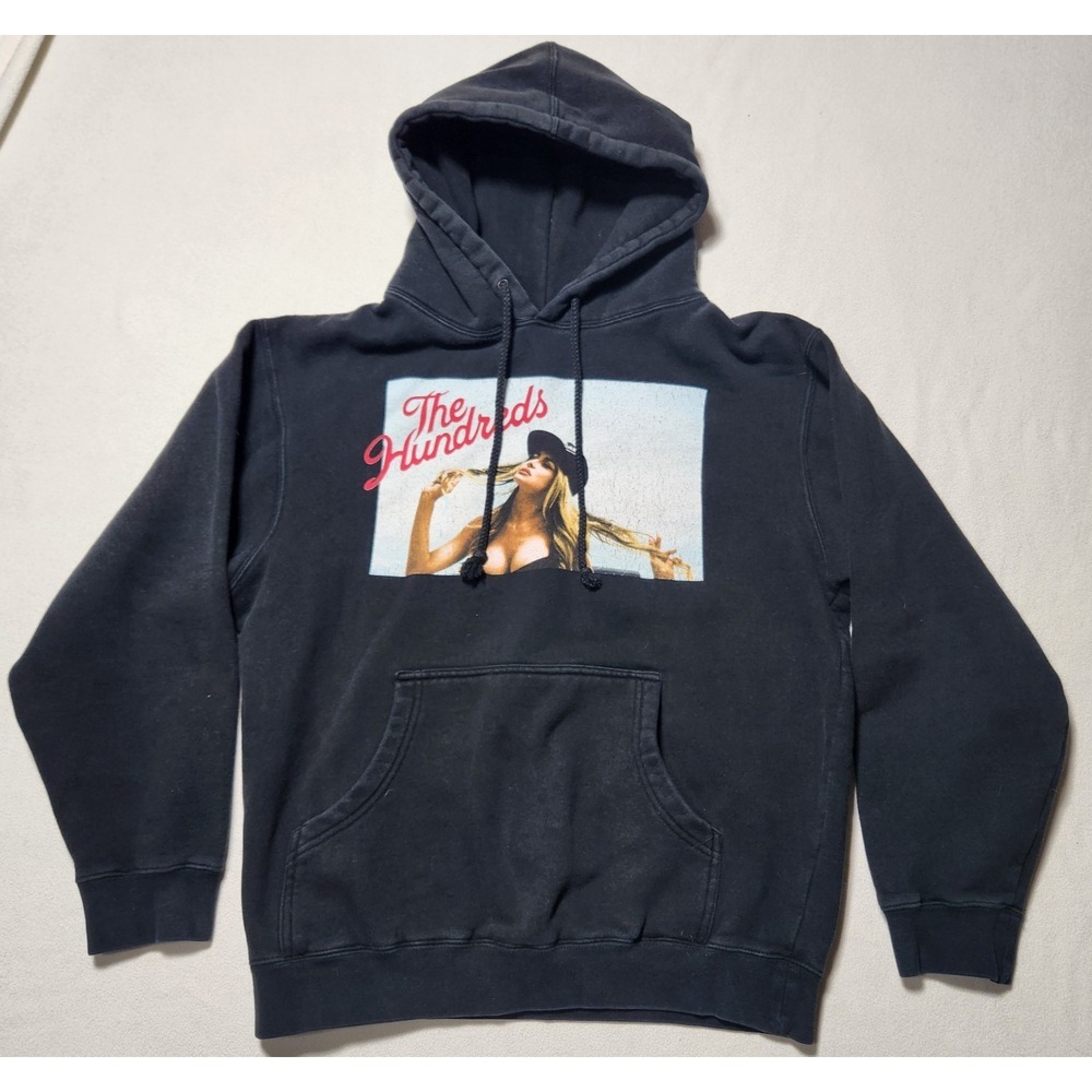men's THE HUNDREDS pullover‎ HOODIE sweatshirt BLACK adam bomb size S